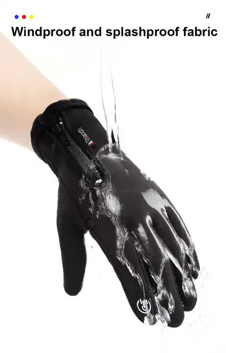 Convertible Fingerless Winter Gloves | Waterproof, Windproof Thermal Gloves with Touchscreen Compatibility Q808 XXL size Black