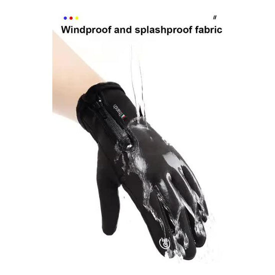Convertible Fingerless Winter Gloves | Waterproof, Windproof Thermal Gloves with Touchscreen Compatibility Q808 M size Black