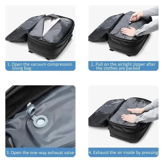 Gray Expandable Waterproof Laptop Backpack - Fits 17-Inch Laptop, Anti-Theft Design, Travel Friendly