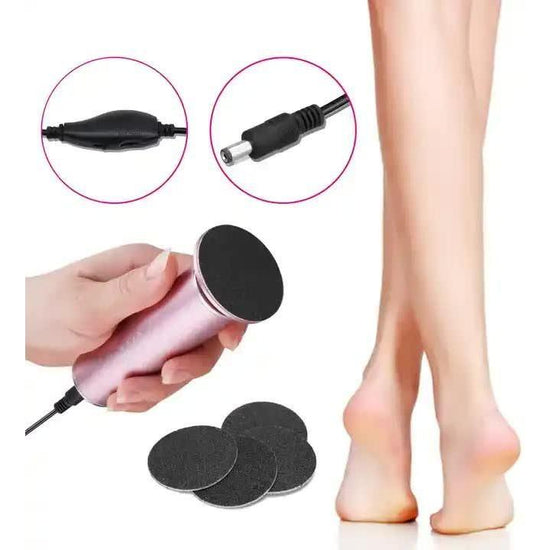 Gray Electric Foot Callus Remover - Portable Pedicure Tool for Smooth Feet