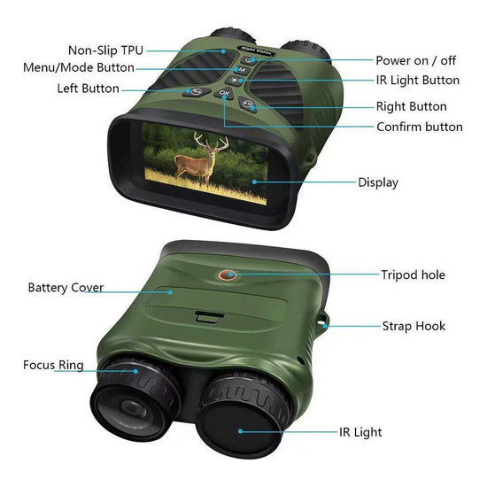 Green Digital Night Vision Binoculars - 3.0&