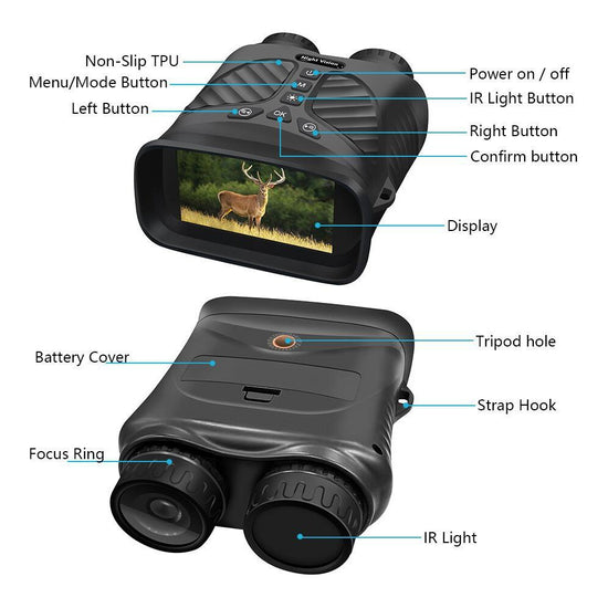 Black Digital Night Vision Binoculars - 3.0&
