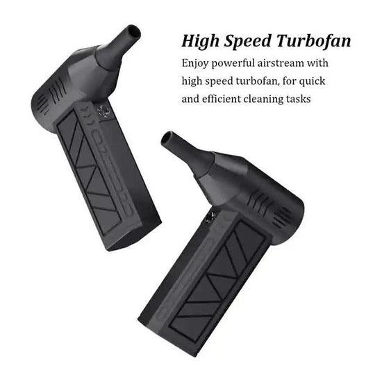 Black High-Speed Mini Turbo Fan for Camping and Outdoor Use - Handheld 130,000 RPM Brushless Blower & Dust Cleaner