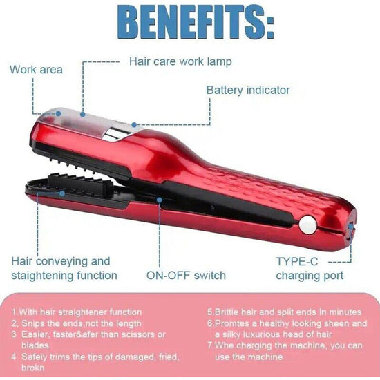 Purple Mini - Automatic, Hair Repair Split End Remover Trimmer For Dry, Splitting, Damaged And Brittle Split Ends, Men And Women Hair Styling Beauty Tool