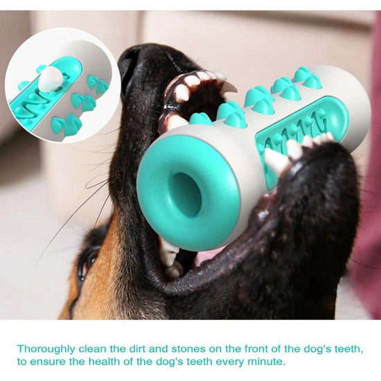 Yellow Dog Squeaky Toys For Aggressive Chewers, Tough Toothbrush Dog Chew Toy, Nearly Indestructible Rubber Toys For Pet Training, Teeth Cleaning, Playing And Chewing For Medium & Large Breeds