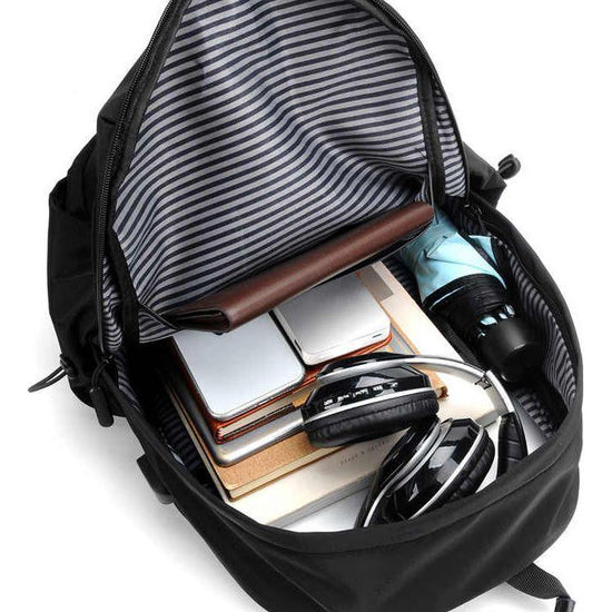 Blue Business Casual Laptop Backpack with USB Charging Port - Travel, Work, and Student Use