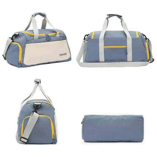 White Large Capacity Gym Bag with Wet and Dry Separation – Multifunctional Travel, Sports, and Swimming Bag for Men and Women