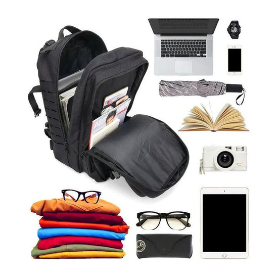 Black Outdoor sports backpack Large capacity travel commuter backpack Water-proof multifunctional backpack