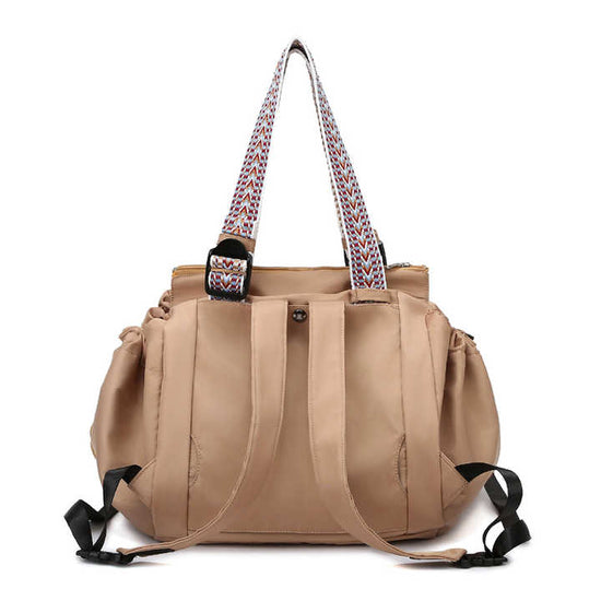 Beige Convertible Multifunctional Baby Cradle Travel Bag – Women’s Backpack, Shoulder Bag, Mummy Bag with Expandable Storage