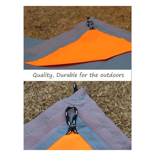 Blue And Grey Portable Waterproof Camping Mat - Foldable Picnic and Beach Blanket