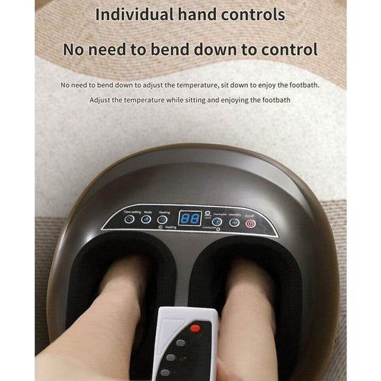 Luxury Automatic Foot Massager - Black Shiatsu Foot and Calf Massager with Adjustable Intensity, Air Compression, and Digital Display