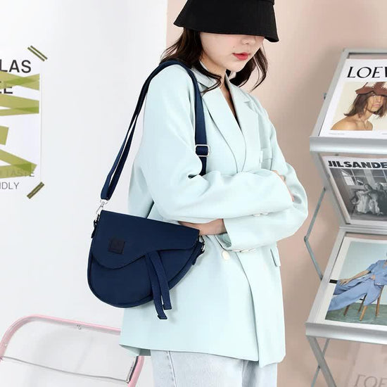 Pink Compact Nylon Crossbody Shoulder Bag - Stylish and Lightweight Sling Purse