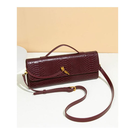 Green Elegant PU Leather Clutch Bag with Snake Print Design - Multi-color Options