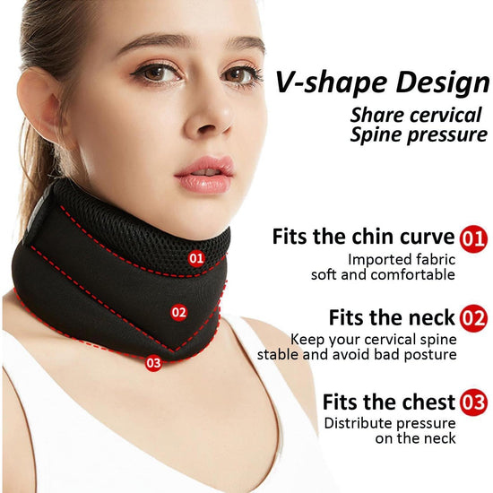 2PCS Ergonomic Neck Support Brace - Adjustable and Comfortable for Cervical Spine Relief