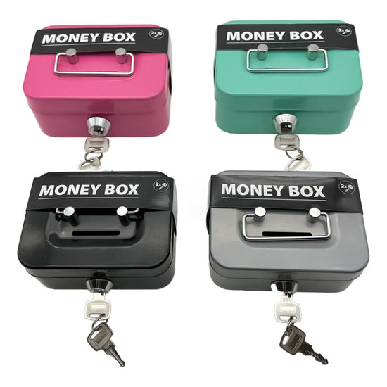 2PCS/Green Mini Lockable Cash Box with Handle - Secure Money Storage Box