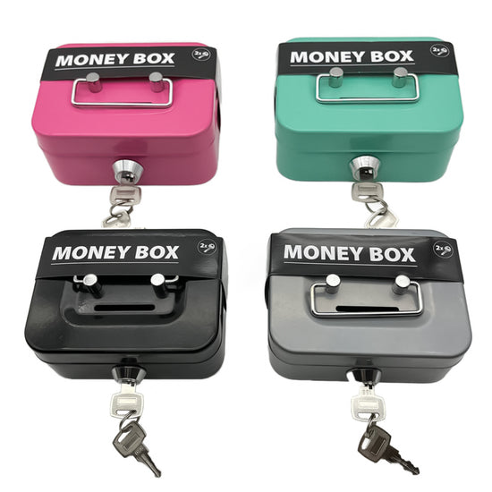 2PCS/Green Mini Lockable Cash Box with Handle - Secure Money Storage Box