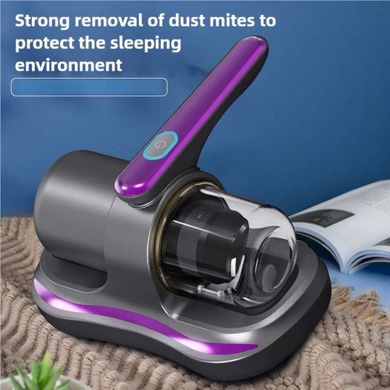 Blue Handheld Dust Mite Vacuum Cleaner - Cordless, High Suction Power, USB Rechargeable