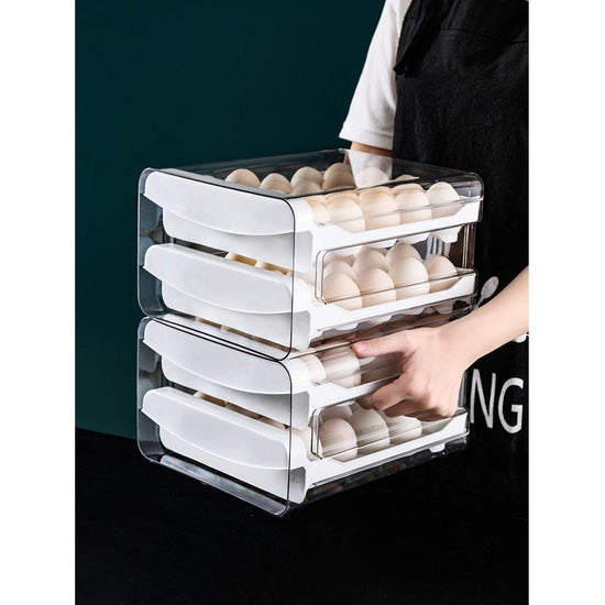 Clear Egg Storage Box with Two Layers - Space-Saving Design for 40 Eggs