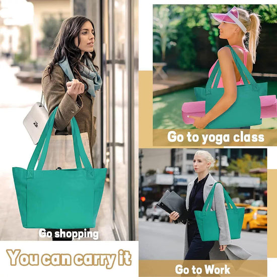 Green Yoga Mat Tote Bag - Multi-Purpose Gym Bag with Yoga Mat Holder