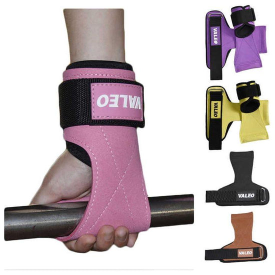 1 Pair Blue Durable Gym Palm Guard with Ultra-fiber Leather for Heavy Lifting - Wrist Support Straps for Pull-ups and Deadlifts