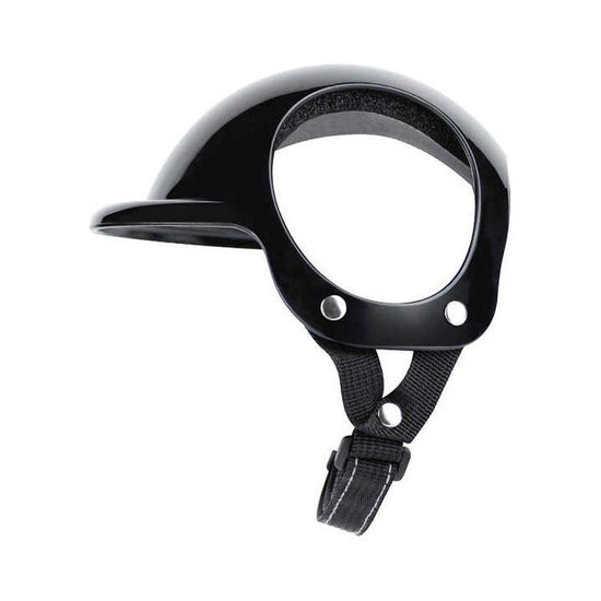 Size M Black Pet Safety Helmet - Stylish Protective Headgear for Dogs