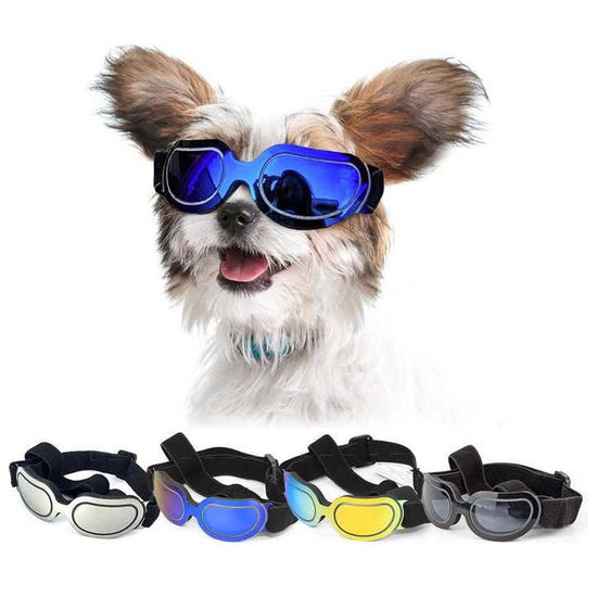 Black Lenses Pet Sunglasses for Dogs and Cats - UV Protection, Adjustable Strap, Anti-Wind and Anti-Fog Pet Goggles