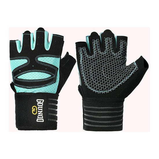 Size M Black And Blue Breathable Anti-Slip Gym Gloves for Workout and Weightlifting - Durable, Adjustable Fitness Gloves for Men and Women