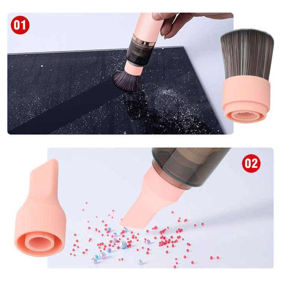 Pink Mini Portable Wireless Dust Vacuum Cleaner, Powerful and Long-Lasting Handheld Vacuum for Makeup Tables, Powder, and Dust