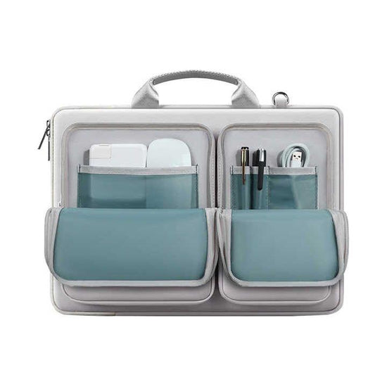 Black 15.6-Inch Shockproof Laptop Bag with Compartments - Slim Design, Travel-Ready