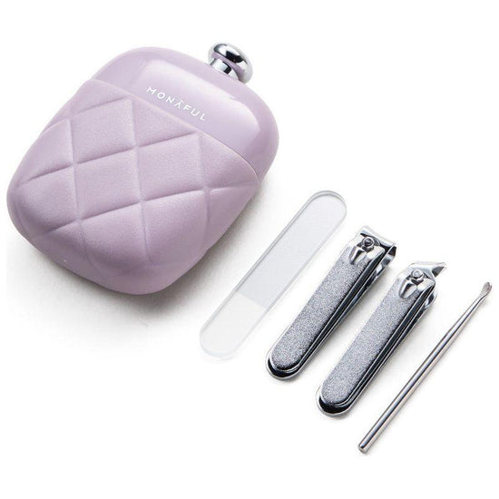 2 Pcs Apricot Portable Nail Care Kit - Compact Manicure Set with Nail Clippers, Tweezers, and Nail File - Stylish Storage Case