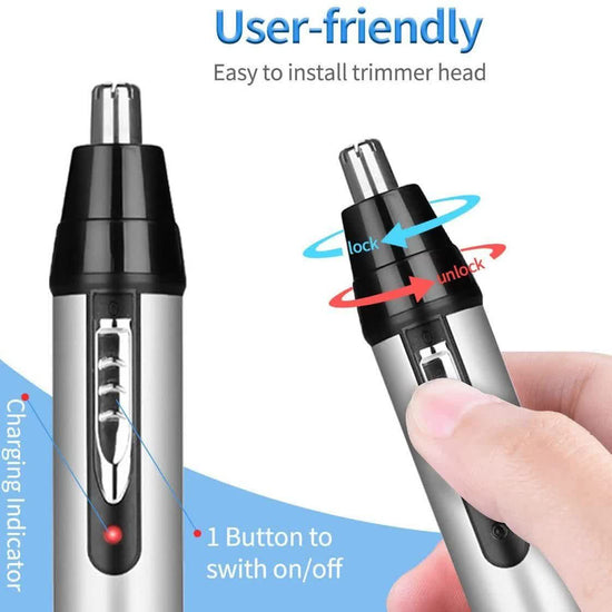 4-in-1 Electric Nose & Ear Hair Trimmer Set - USB Rechargeable Grooming Kit