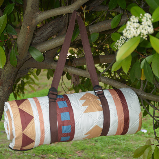 Portable Traditional Pattern Picnic Mat - Lightweight , 200x200cm, with Storage Bag