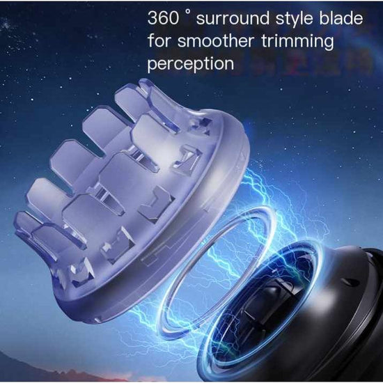 Ergonomic Cordless Hair Clipper with LCD Display - USB-C Rechargeable Head Shaver