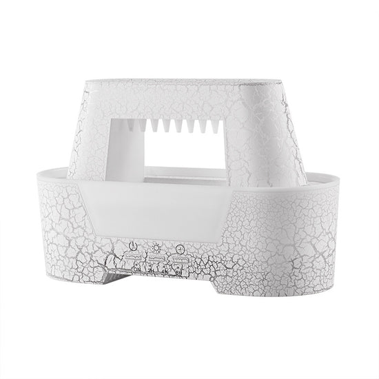 White 300ml Ultrasonic Aroma Diffuser with Cracked Light Design - Cool Mist Humidifier for Home and Office