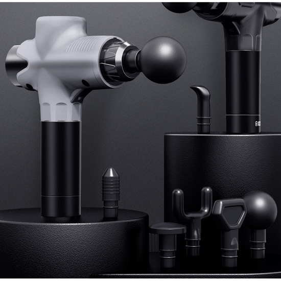 Black Portable Mini Massage Gun for Deep Tissue - Adjustable Impact Neck Massager with Rechargeable Battery