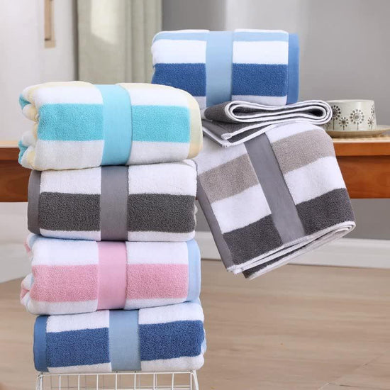 Grey Ultra-Absorbent Long-Fiber Cotton Large Bath Towel – Perfect for Home, Hotel, and Beauty Salons