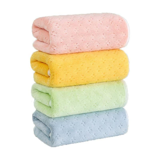 Blue-pink Oversized Double-Sided Coral Fleece Bath Towel | Soft and Absorbent, Thick & Warm, 70x140cm