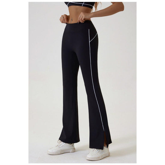 Black Flared Leggings & Sports Bra Set - Breathable & Stretchy Activewear for Yoga, Running & Gym Workouts Size M