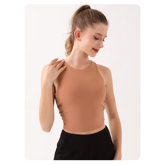 Purple Summer Elastic Running Sports Vest with Padded Bra, Sleeveless Yoga Tank Top - 2XL Size