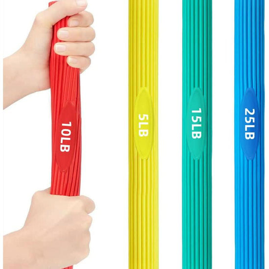 Multifunctional Resistance Bar Set | Yoga Fitness Toning Tool, Muscle Relaxation, Grip Strength Improvement | 3-Piece Set with Stretching and Recovery Features (5LB、10LB、15LB)