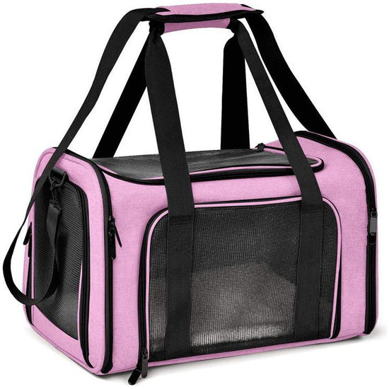Pink Portable Pet Travel Carrier Bag - Foldable, Durable, and Comfortable for Small Dogs & Cats 50cmx34cmx34cm