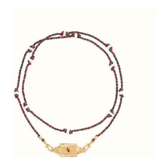 Mystical Tarot Charm Necklace - Boho Pendant(Red love heart)