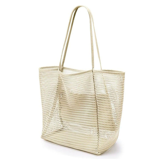 2 pcs Milky Casual Mesh Bag - Shoulder Bag for Beach & Travel 35x17x37cm