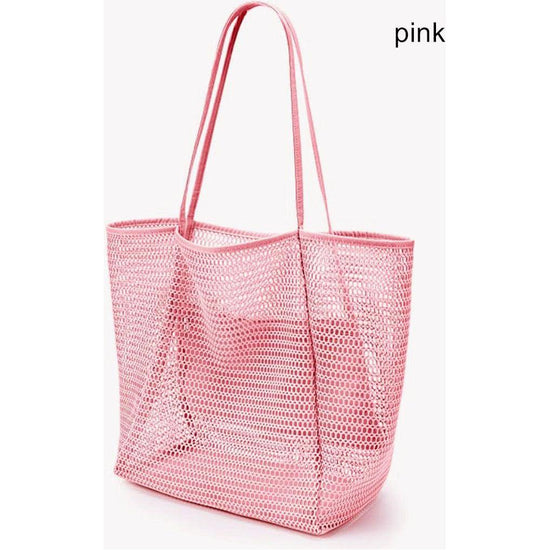 2 pcs Pink Casual Mesh Bag - Shoulder Bag for Beach & Travel 35x17x37cm