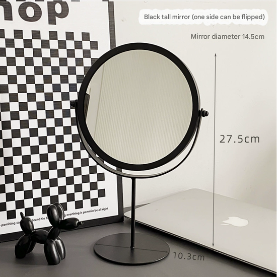 Gold Rotating Tabletop Makeup Mirror - 360º Swivel Vanity Mirror for Bedroom & Desk