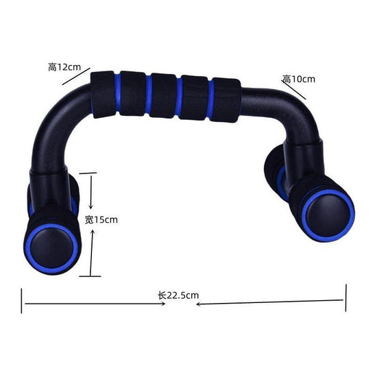 Black And Blue Push-Up Support Brackets for Home Fitness - Stability Bars for Upper Body Training
