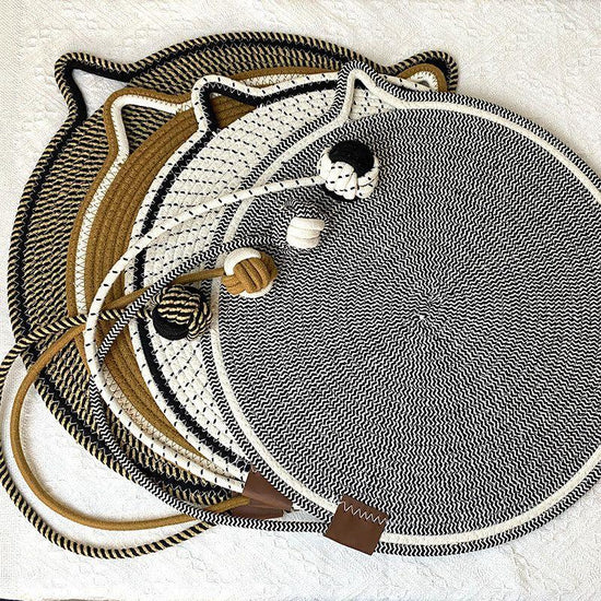 3 Pcs Grey Durable Cat Scratching Mat with Attached Toy Ball - Washable and Multi-Functional, Ideal for Cats&