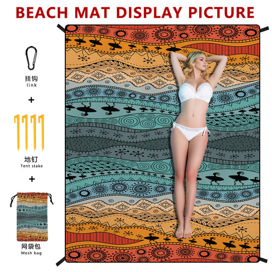 Style STD-001-5 Colorful Quick Dry Beach Mat Sand Proof Waterproof Outdoor Picnic Blanket - Compact & Lightweight