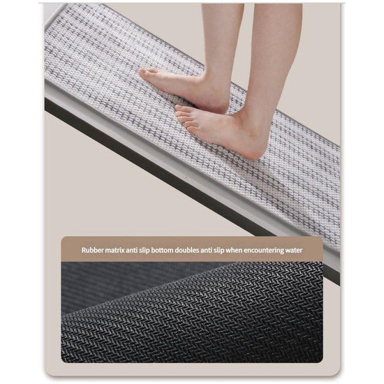 Brown Safe & Dry Bathroom Mat - Non-Slip Absorbent Bath Rug 50x80cm