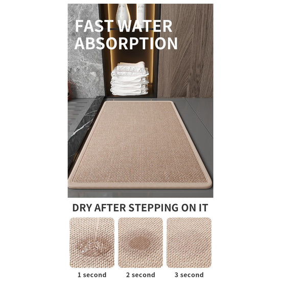 Red Quick Dry Bathroom Rug - Non-Slip PVC Foam, Super Absorbent, 40x60cm